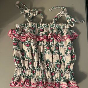 Floral Kids Camisole with Pink and Green Accents